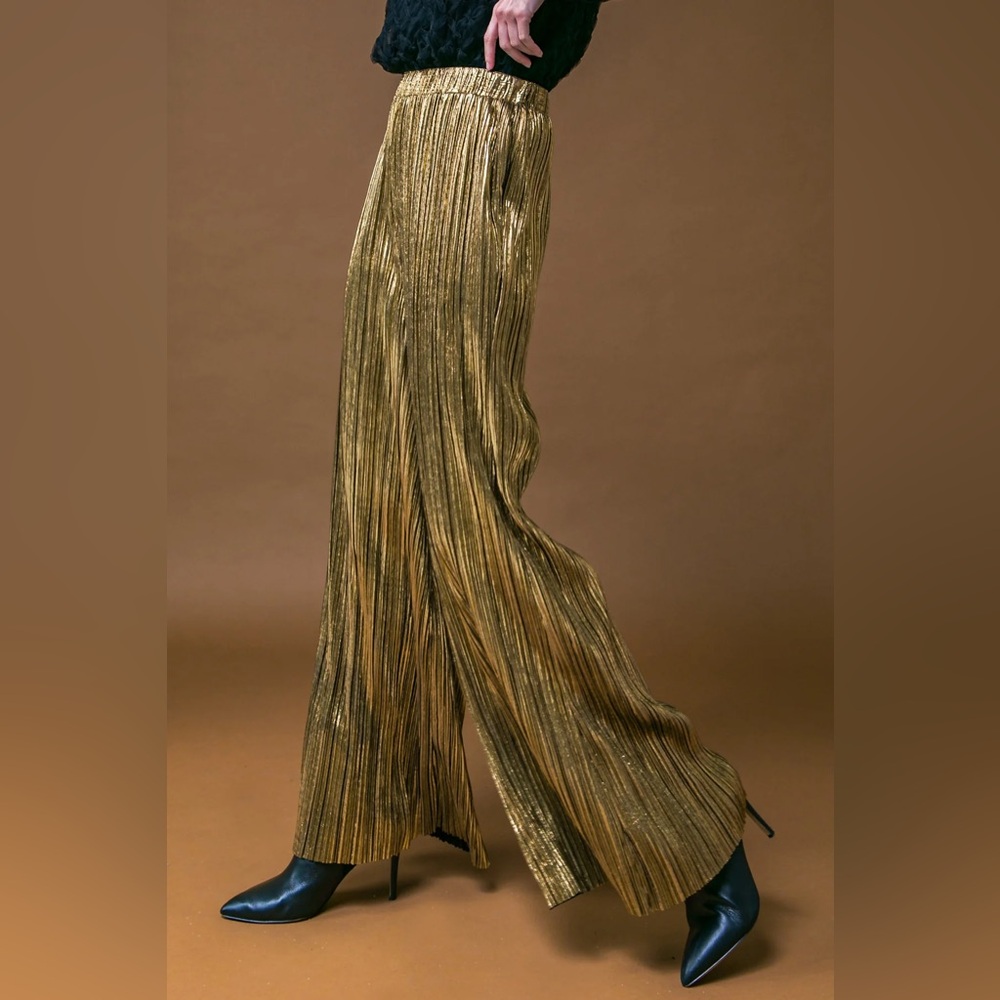 Wide Leg Pants Gold- Flea Style